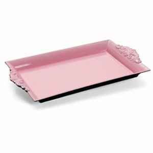 BANDEJA DECORATIVA PROVENÇAL ROSA 32X18X3 - 1 UNIDADE - CROMUS