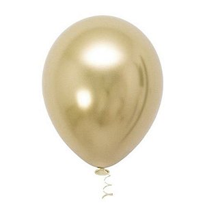 BALÃO DE FESTA METÁLICO 9'' 23CM - DOURADO - 25 UNIDADES - SÃO ROQUE