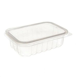 POTE RETANGULAR COM TAMPA FREEZER E MICRO 350ML  DESCARTÁVEL COM 24 UNIDADES - PRAFESTA