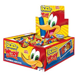 CHICLE BUZZY PICA PAU TUTTI FRUTTI COM 100 UNIDADES