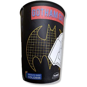 COPO DE PLÁSTICO BATMAN PARA COLORIR  320ML - 1 UNIDADE - PLASÚTIL