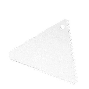 RASPADOR ESPÁTULA PLÁSTICA TRIANGULAR PARA CONFEITOS - BRANCO 13 CM - RT-13 - SOLRAC