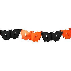 FAIXA GUIRLANDA MORCEGO FESTA HALLOWEEN - 4,5M X 8,5CM  - 01 UNIDADE