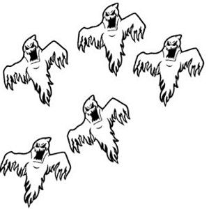 MINI PERSONAGEM FANTASMA HORRIPILANTE - IMPRESSO EM E.V.A. - HALLOWEEN - 05 UNIDADES - PIFFER