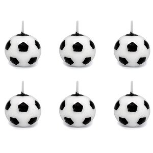 VELA BOLA DE FUTEBOL - COM 6 UNIDADES - SILVER FESTAS