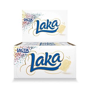 CHOCOLATE BRANCO LAKA 20G - CONTENDO 20 UNIDADES - LACTA