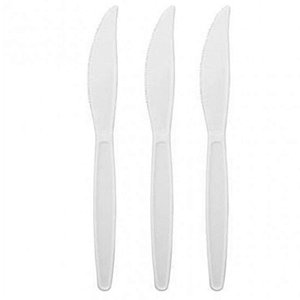 FACA DESCARTÁVEL MASTER BRANCA - 50 UNIDADES - PLASTILÂNIA