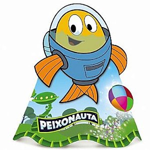 CHAPEU DE ANIVERSÁRIO FESTA  PEIXONAUTA - 08 UNIDADES - REGINA FESTAS