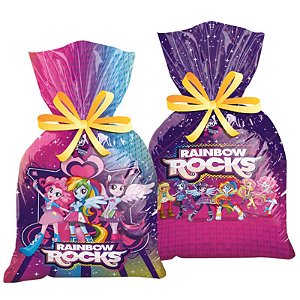 SACOLA SURPRESA FESTA MY LITTLE PONY RAINBOW ROCKS EQUESTRIA - 14 X 27 CM - 08 UNIADADES - REGINA FESTAS