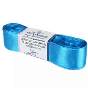 FITA DE CETIM PROGRESSO 22MM - 10M COR 213 AZUL TURQUESA - 01 UNIDADE - PROGRESSO
