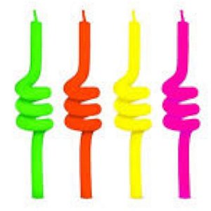 VELA TUBO NEON - 04 VELAS - SILVER FESTAS