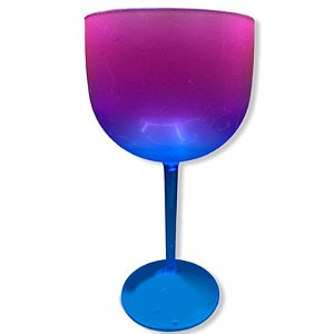 TAÇA DE GIN DEGRADÊ  AZUL/PINK NEON - 01 UNIDADE - MAR PLÁSTICOS