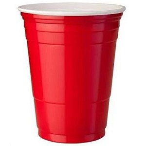 COPO AMERICANO DE PLÁSTICO VERMELHO 400ML - 25 UNIDADES - TRIK TRIK