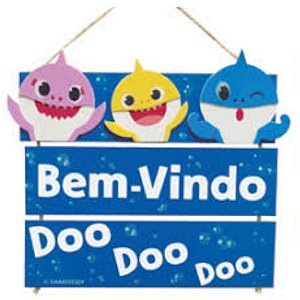 ENFEITE PLACAS  BEM VINDO DOO DOO DOO - FESTA BABY SHARK - GRINTOY
