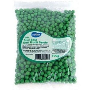 MINI BALA TUTTI FRUTTI VERDE - 500G - HORIZON