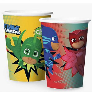 COPO DE PAPEL FESTA PJ MASKS 180ML - 12 UNIDADES - REGINA FESTAS