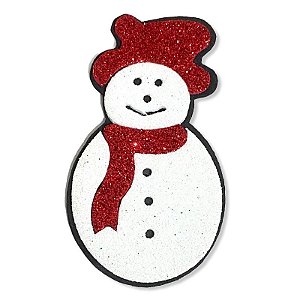 APLIQUE EVA GLITTER - BONECO DE NEVE P - NATAL - CORES VARIADAS - 06 UNIDADES - MAKE FESTAS