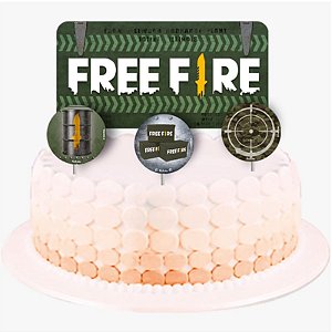 TOPPER PARA BOLO FESTA FREE FIRE - CONTÉM 04 UNIDADES - FESTCOLOR