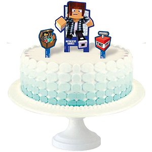 Bolo decorado Minecraft  Aniversário minecraft, Bolos de