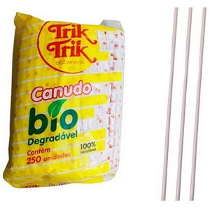 CANUDO BIODEGRADÁVEL MILK SHAKE - 250 UNIDADES - TRIK TRIK