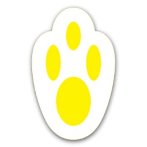 APLIQUE EM EVA PEGADA DE COELHO AMARELA - PÁSCOA - 12 UNIDADES -  GRINTOY