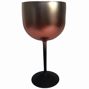 TAÇA DE  GIN DEGRADÊ PRETO / ROSE GOLD/ PRATA - 01 UNIDADE - MAR PLÁSTICOS