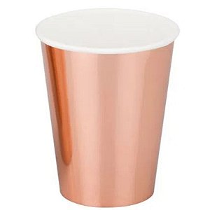 COPOS DE PAPEL LISO LAMINADO BRONZE - CONTÉM 10 UNIDADES - SILVER FESTAS