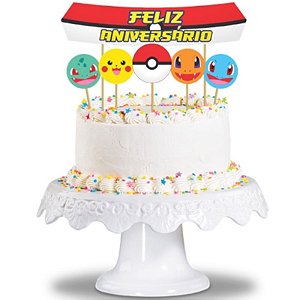 TOPO DE BOLO - POKÉMON POCKET MONSTERS - 6 PEÇAS - JUNCO