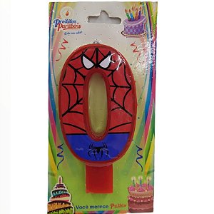 VELA DE ANIVERSÁRIO FESTA HOMEM ARANHA - N° 0 - 01 UNIDADE - PRODUTOS PARABÉNS