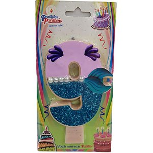 VELA DE ANIVERSÁRIO SEREIA - N°9 - 01 UNIDADE - PRODUTOS PARABÉNS