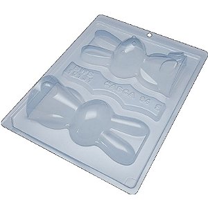 FORMA DE CHOCOLATE - PARA PÁSCOA - COELHO SENTADO MÉDIO - CÓD 10131 - BWB - SILICONE