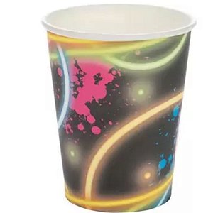 COPO DESCARTAVEL DE PAPEL 200ML FESTA NEON COM 10 UNIDADES - SILVER FESTAS