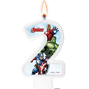 VELA DE ANIVERSÁRIO NUMERAL AVENGERS ANIMATED NUMERO "2" - 01 UNIDADES - REGINA FESTAS