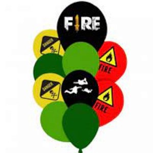KIT BUQUE DE BALAO FREE FIRE - 10 UNIDADES - HAPPY DAY
