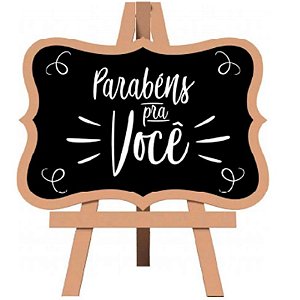 LOUSA PROVENÇAL  “PARABÉNS PRA VOCÊ” - MDF - 25 X 18 CM - 01 UNIDADE - GRINTOY