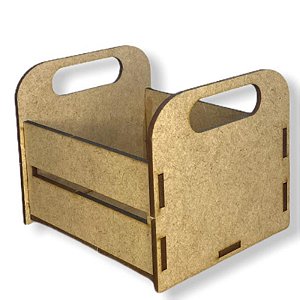 CAIXOTE DE MDF - TAM   13X14,5X15,5 CM   A X L X C  - 01 UNIDADE - MAKE FESTAS