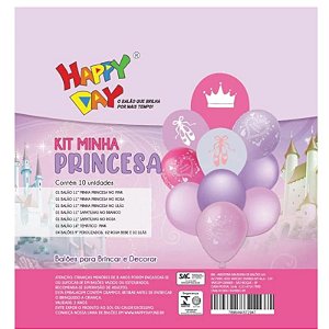 KIT BUQUE DE BALÃO PRINCESA  - 10 UNIDADES - HAPPY DAY