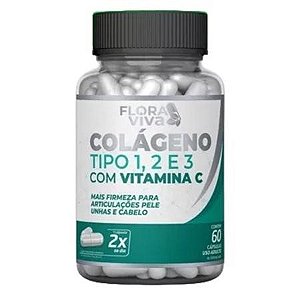 01 POTE de Colágeno com VITAMINA C - com 60 Cápsula da Erva Brasil - Flora Viva