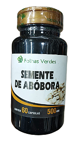 01 POTE de extrato de Semente de Abóbora - 60 Cápsulas Folhas Verde.