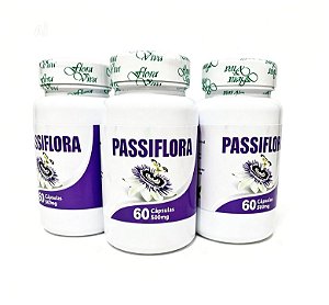 01 POTE de Passiflora 500 mg da Flora viva - 60 Cápsulas