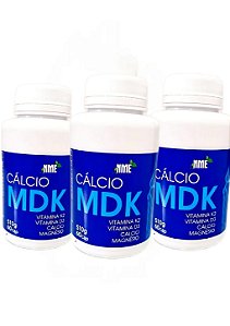01 POTE de Cálcio MDK + VIT. D3 + K2 + Cálcio e Magnésio com 60 Cápsulas de 510 Mg - NME