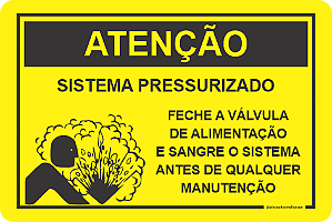 Etiqueta Atenção Sistema Pressurizado Feche A Válvula Nr12 - 10 Unidades