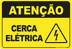 Placa Atenção Cerca Elétrica