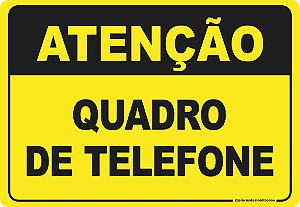 Placa Atenção Quadro De Telefone
