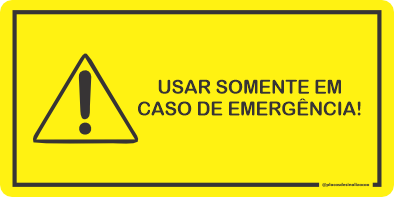 Etiqueta Usar Somente Em Caso De Emergência Nr12 - 10 Unidades