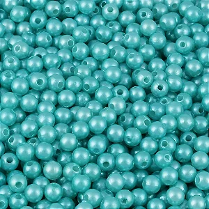 Perola ABS Com Furo Cor Turquesa