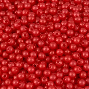 Perola ABS Com Furo Cor Vermelho