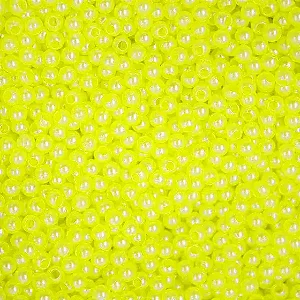Perola ABS Com Furo Cor Amarelo Canário