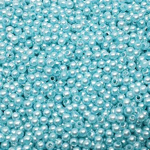 Perola ABS Com Furo Cor Azul Bebe