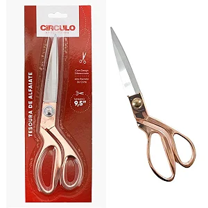 Tesoura De Alfaiate 9,5 Com 23,8 cm Circulo Cor Rosê